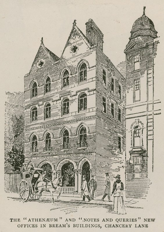 The Athenaeum and Notes and Queries new offices in Breams Buildings, Chancery Lane, London by English School