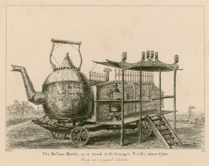 The Balloon Kettle, as it Stood in St Georges Fields, London, About 1790 by English School