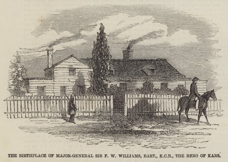 The Birthplace of Major-General Sir F W Williams, Baronet, KCB, the Hero of Kars by English School