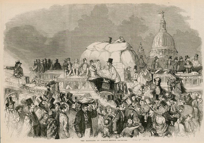 The Blockade of London Bridge by English School