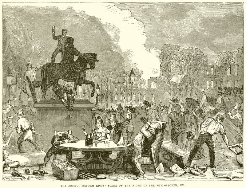 The Bristol Reform Riots-Scene on the Night of the 30th October, 1831 by English School