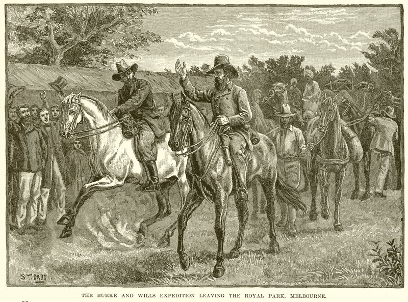 The Burke and Wills Expedition Leaving the Royal Park, Melbourne by English School