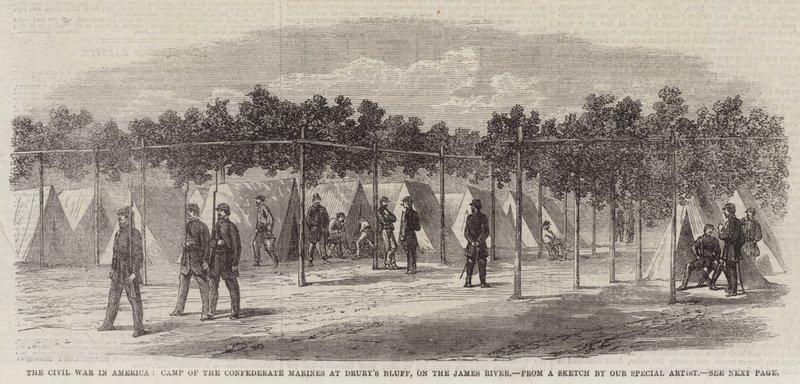 The Civil War in America, Camp of the Confederate Marines at Drury