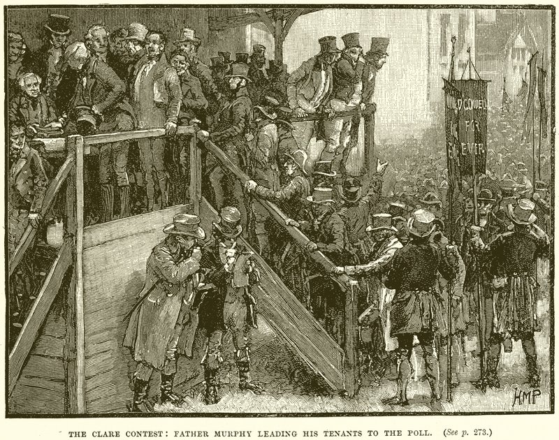 The Clare Contest: Father Murphy leading his Tenants to the Poll by English School