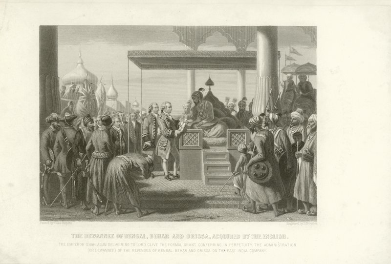 The Dewannee of Bengal, Bihar and Orissa acquired by the English, India, 1765 by English School