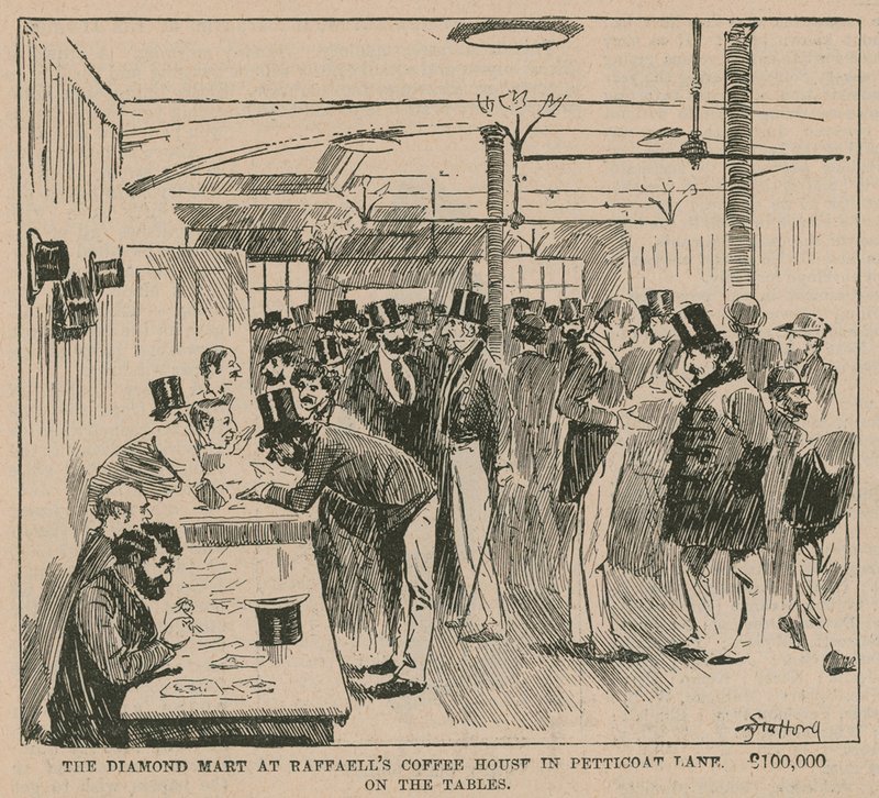 The Diamond Mart at Raffaells Coffee House in Petticoat Lane by English School