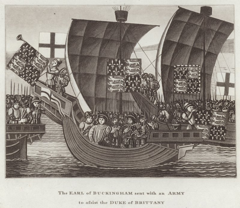 The Earl of Buckingham sent with an Army to assist the Duke of Brittany by English School
