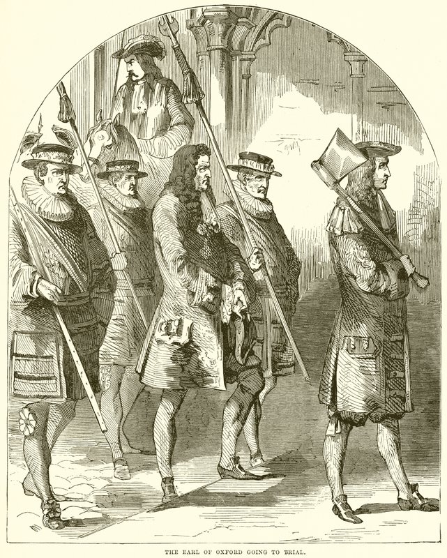 The Earl of Oxford going to trial by English School