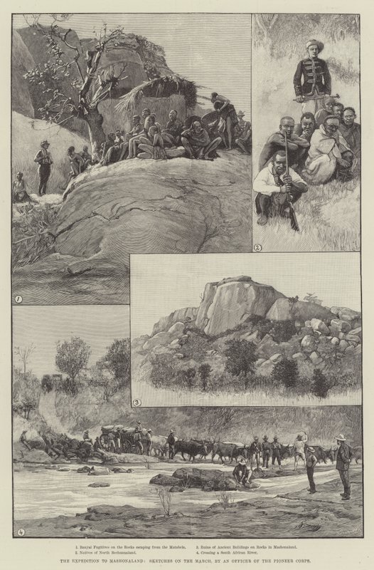 The Expedition to Mashonaland, Sketches on the March by English School