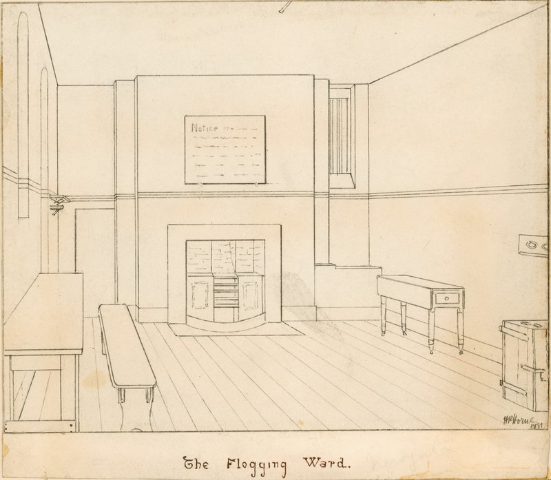 The Flogging Ward at Newgate Prison by English School