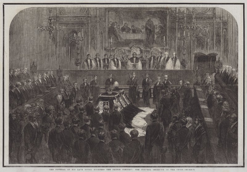 The Funeral of His late Royal Highness the Prince Consort, the Funeral Ceremony in the Choir by English School
