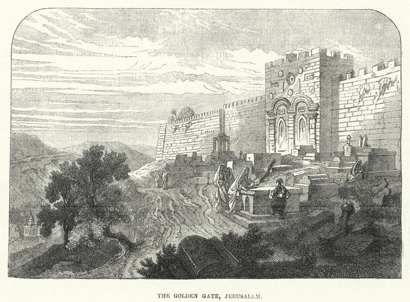 The Golden Gate, Jerusalem (engraving) by English School