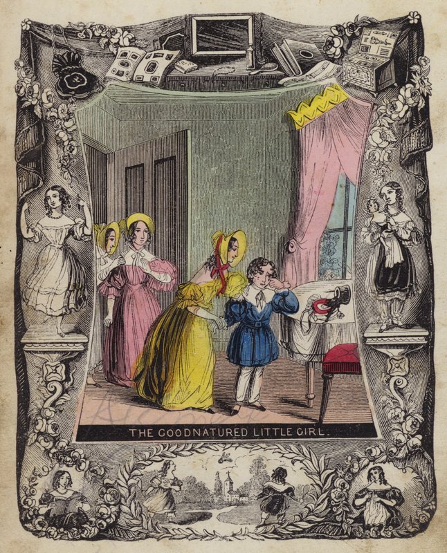 The Goodnatured Little Girl (coloured engraving) by English School