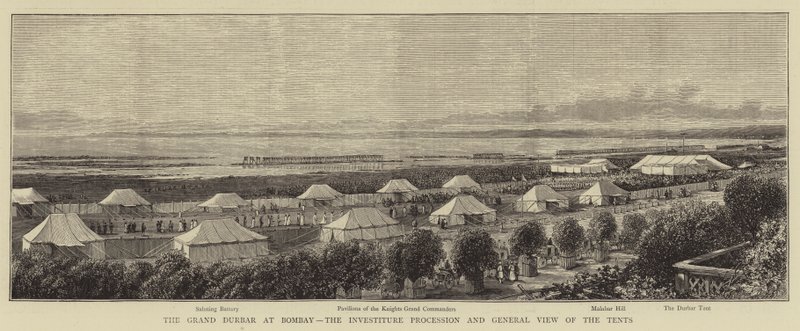 The Grand Durbar at Bombay, the Investiture Procession and General View of the Tents by English School