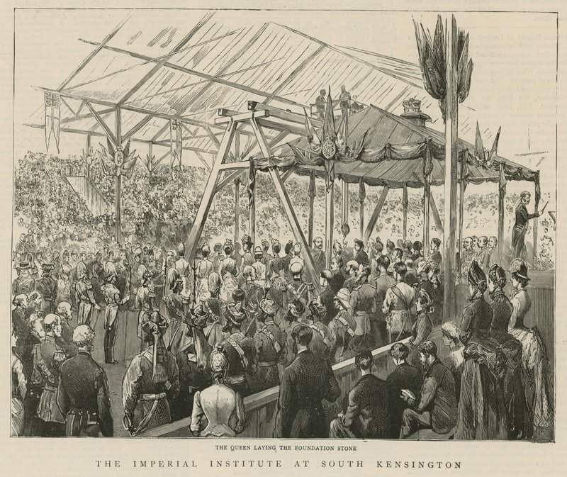 The Imperial Institute: The Queen Laying the Foundation Stone by English School