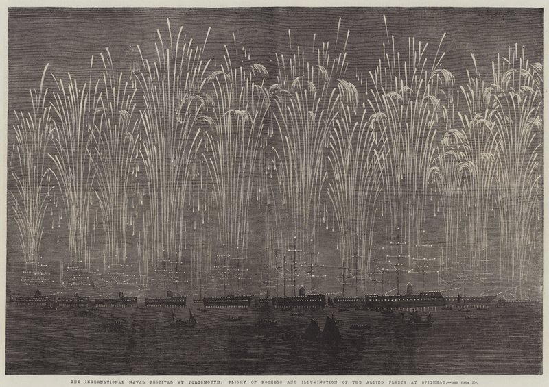 The International Naval Festival at Portsmouth, Flight of Rockets and Illumination of the Allied Fleets at Spithead by English School