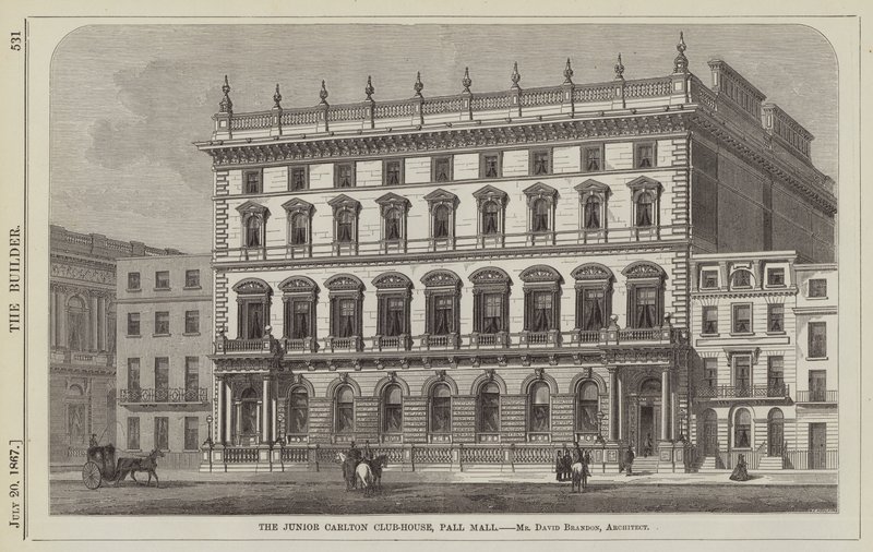 The Junior Carlton Club-House, Pall Mall (engraving) by English School