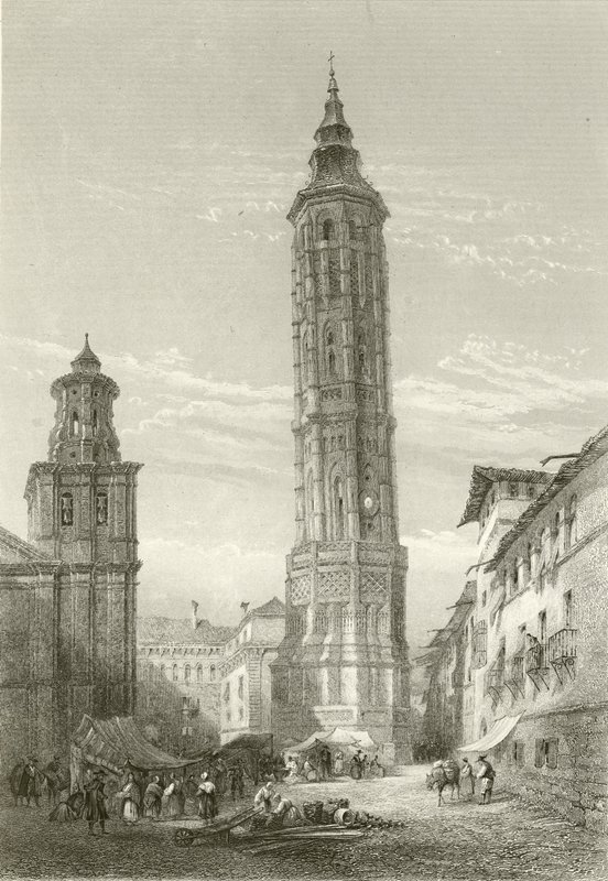 The Leaning Tower, Saragossa by English School