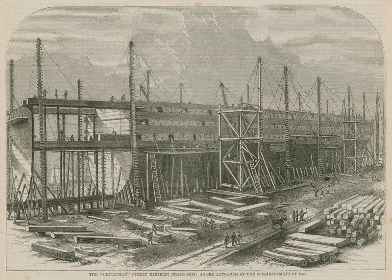 The Leviathan (Great Eastern) Steam Ship, as She Appeared at the Commencement of 1855 by English School