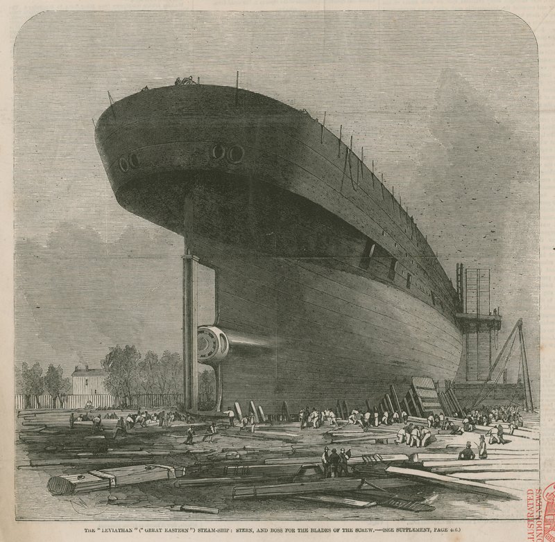 The Leviathan (Great Eastern) Steam Ship; Stern and Boss for the Blades of the Screw by English School
