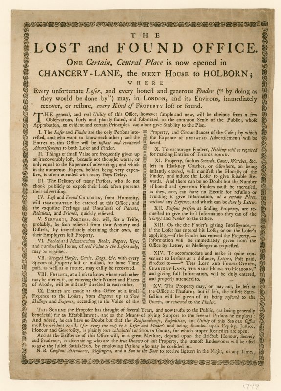 The Lost and Found Office, Chancery Lane, London by English School