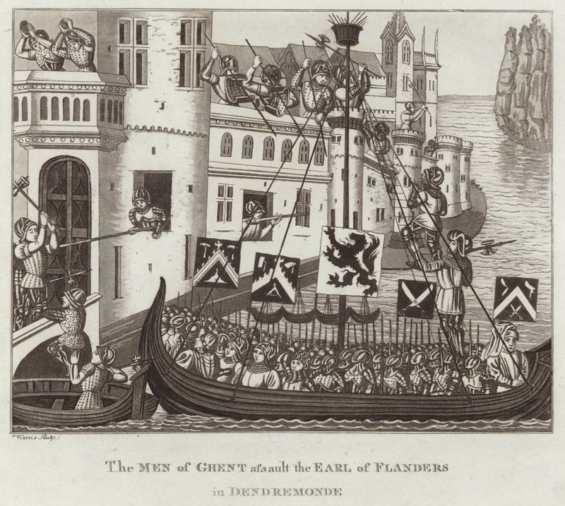 The Men of Ghent Assault the Earl of Flanders in Dendremonde by English School