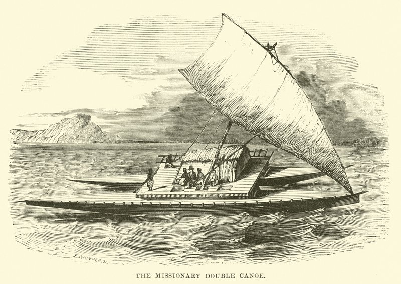 The Missionary Double Canoe by English School