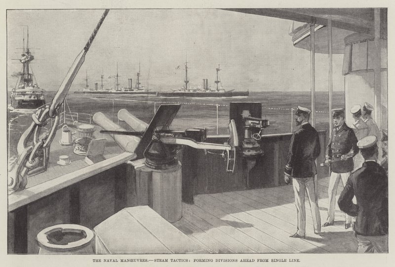 The Naval Manoeuvres, Steam Tactics, forming Divisions ahead from Single Line by English School