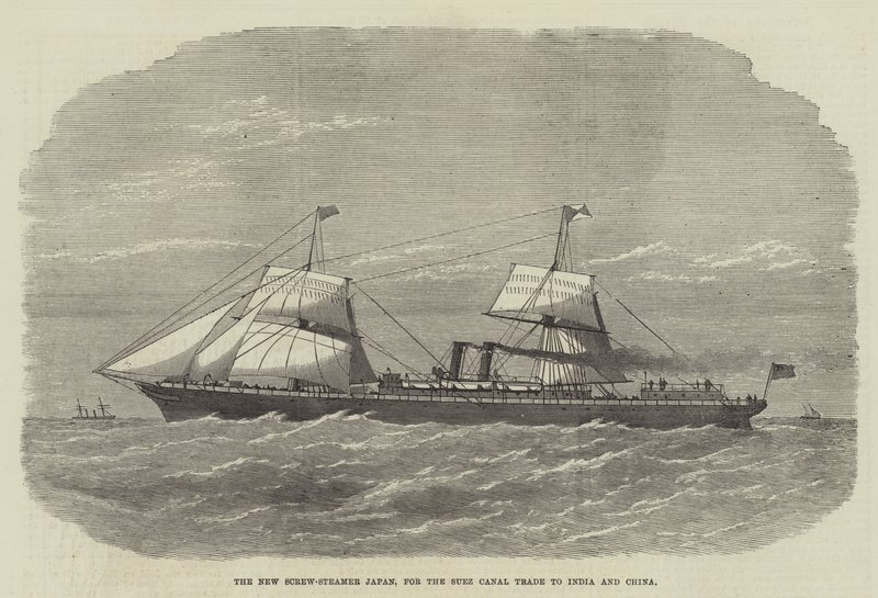 The New Screw-Steamer Japan, for the Suez Canal Trade to India and China by English School