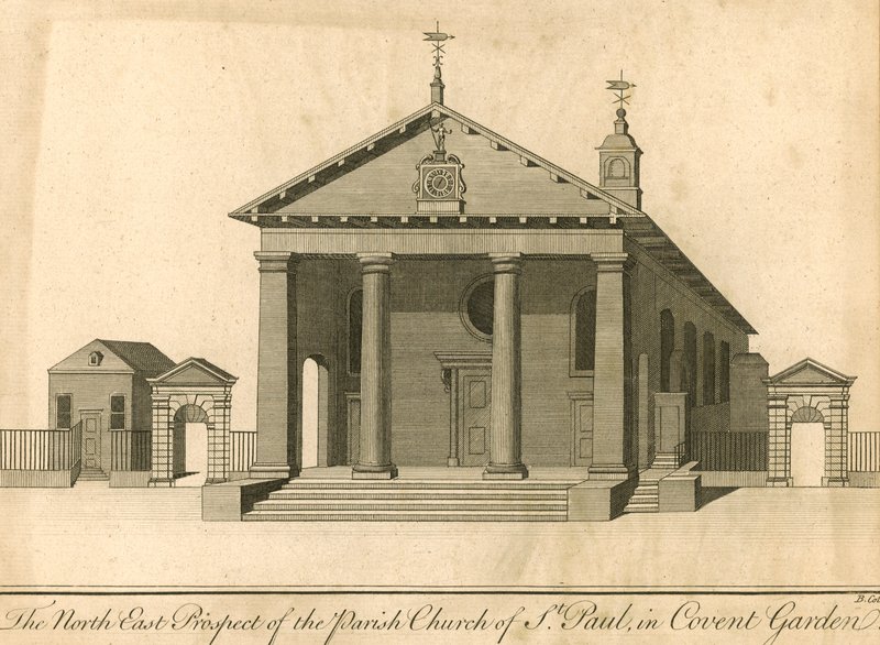 The North East prospect of the parish church of St Paul in Covent Garden, London by English School