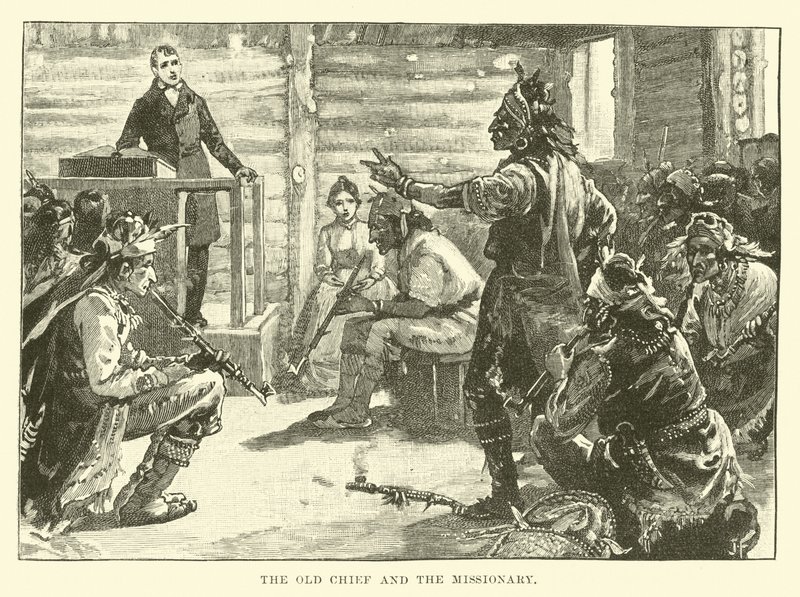 The Old Chief and the Missionary by English School