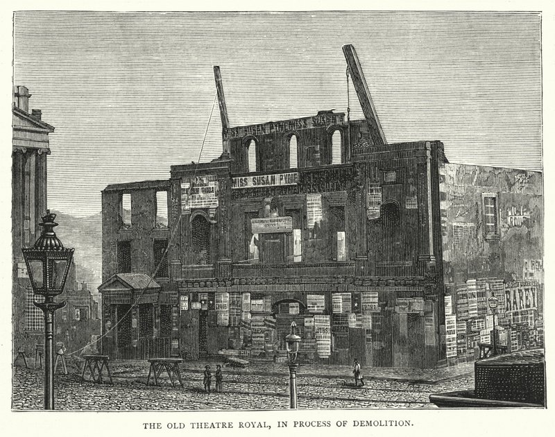 The Old Theatre Royal, in Process of Demolition by English School