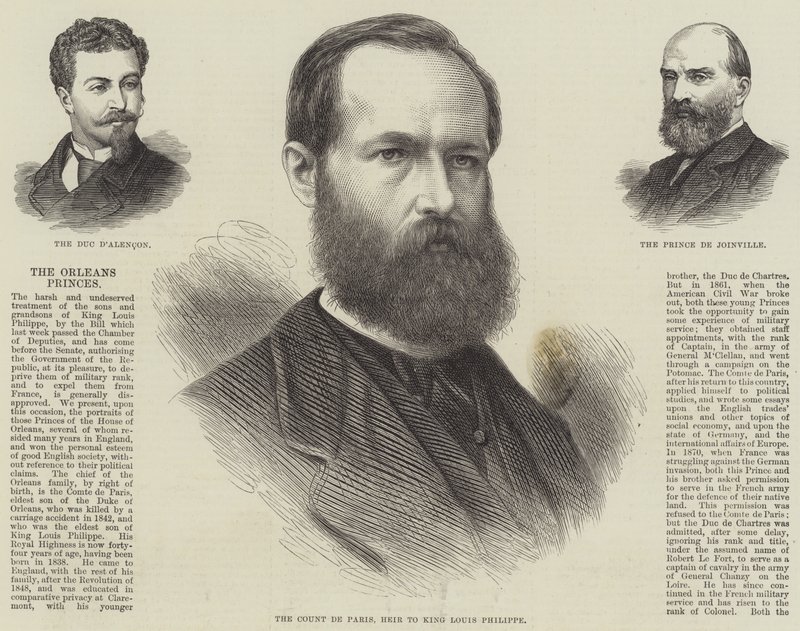 The Orleans Princes (engraving) by English School