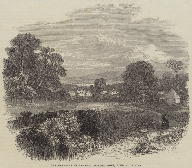 The Outbreak in Jamaica, Maroon Town, Blue Mountains by English School
