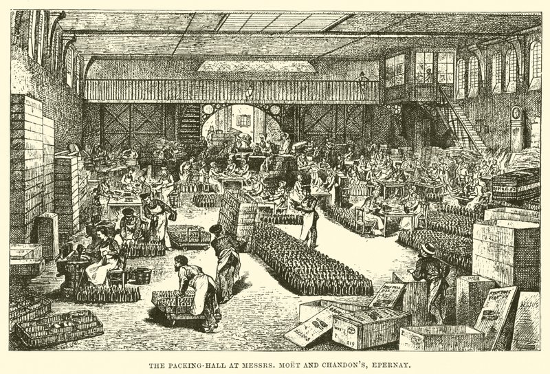 The Packing-Hall at Messrs Moet and Chandon