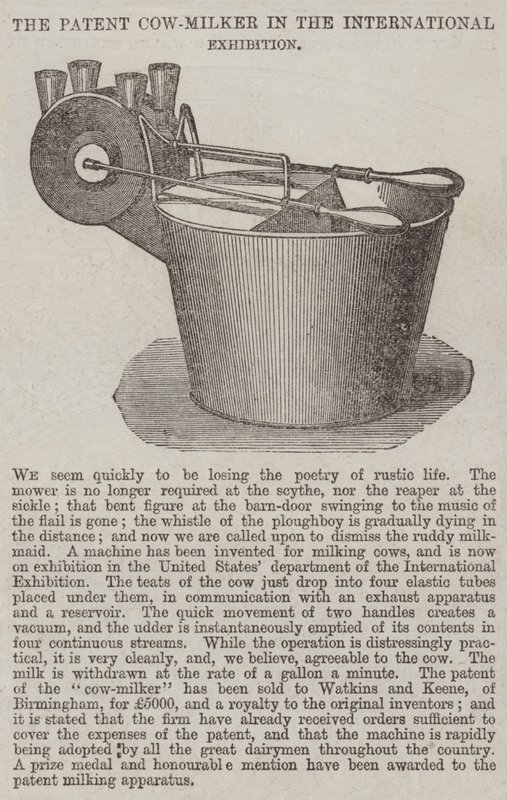 The Patent Cow-Milker in the International Exhibition by English School