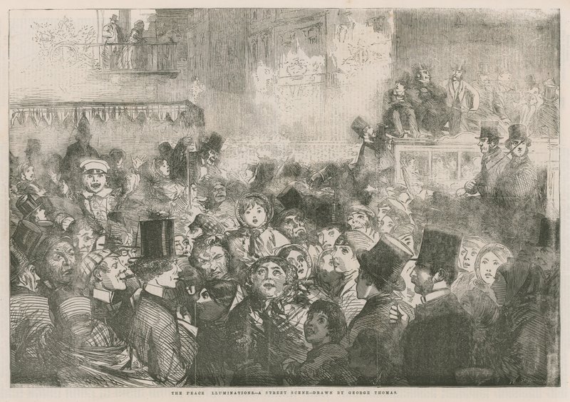 The Peace Illuminations: A Street Scene by English School
