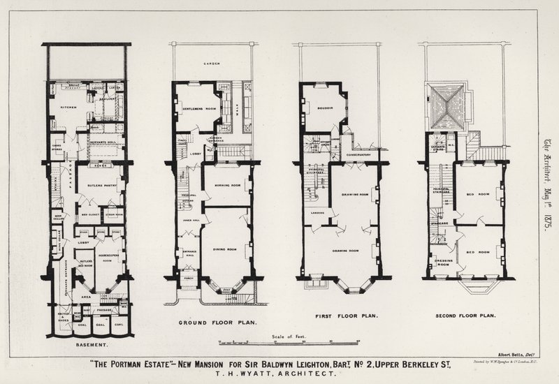 "The Portman Estate," New Mansion for Sir Baldwyn Leighton, Baronet, No 2, Upper Berkeley Street by English School