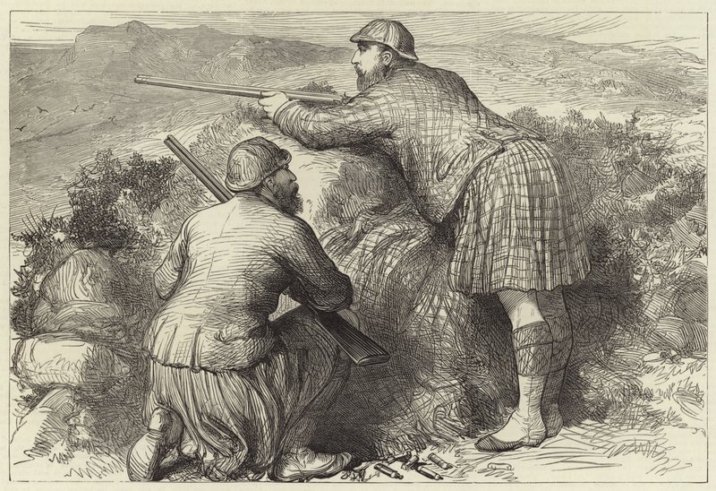 The Prince of Wales Grouse Shooting in the Highlands by English School