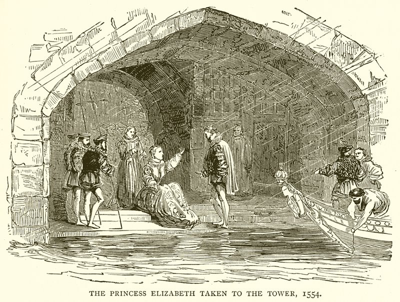 The Princess Elizabeth taken to the Tower, 1554 by English School