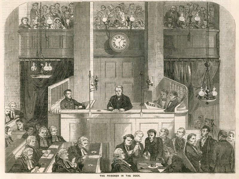 The Prisoner in the Dock, the Old Bailey by English School
