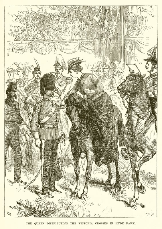 The Queen Distributing the Victoria Crosses in Hyde Park by English School
