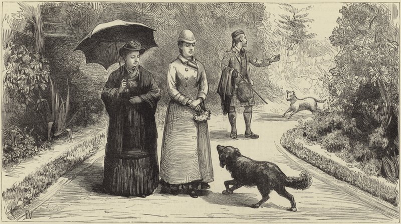 The Queen at Balmoral by English School