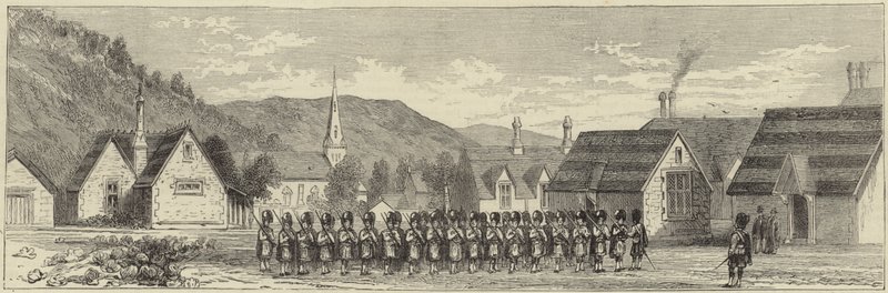 The Queen at Balmoral by English School