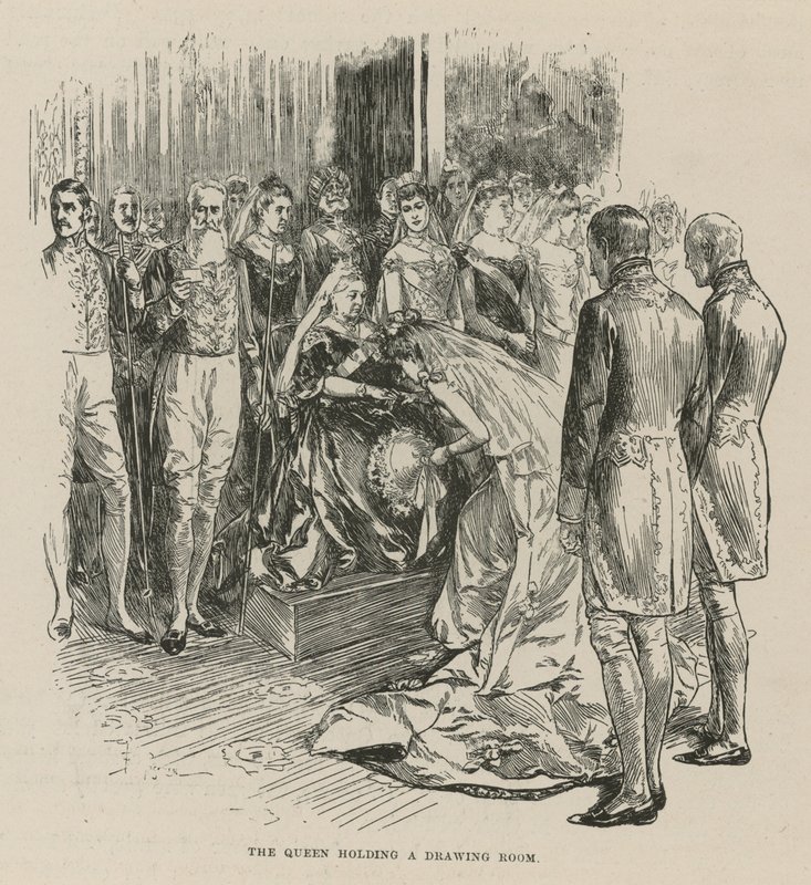 The Queen Holding a Drawing Room by English School