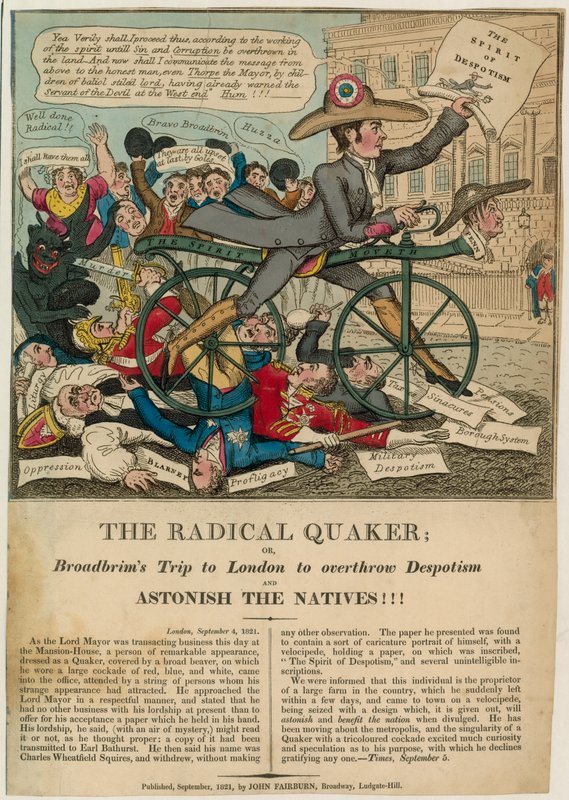 The Radical Quaker, or, Broadbrims Trip to London to overthrow despotism and astonish the natives!!! by English School