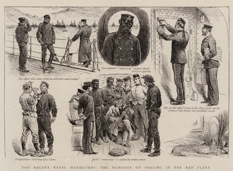 The Recent Naval Manoeuvres, the Humours of Coaling in the Red Fleet by English School