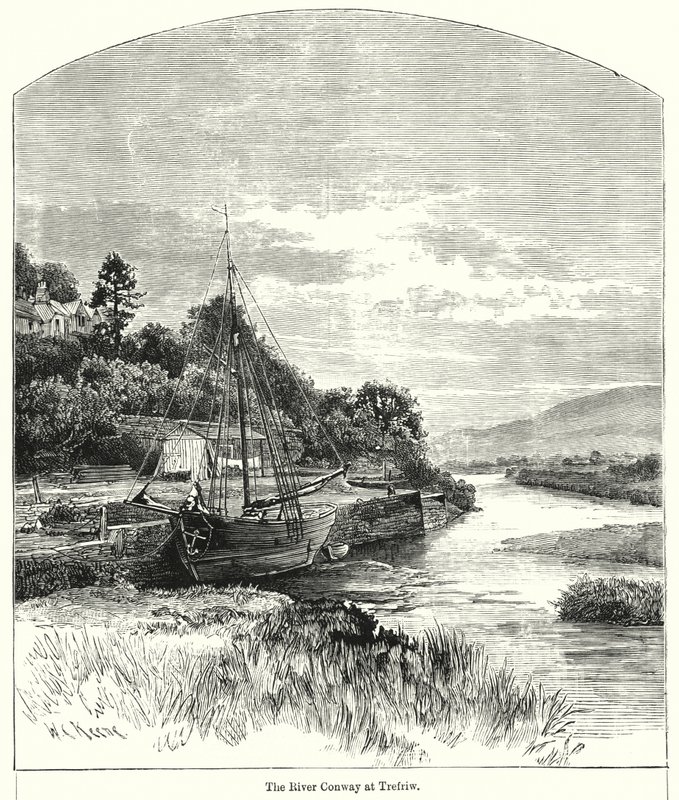 The River Conway at Trefriw by English School