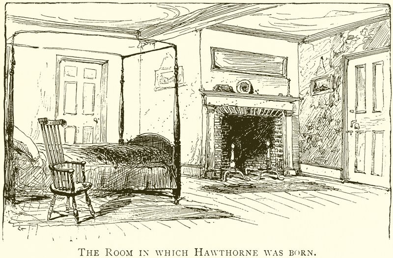 The Room in which Hawthorne was Born by English School