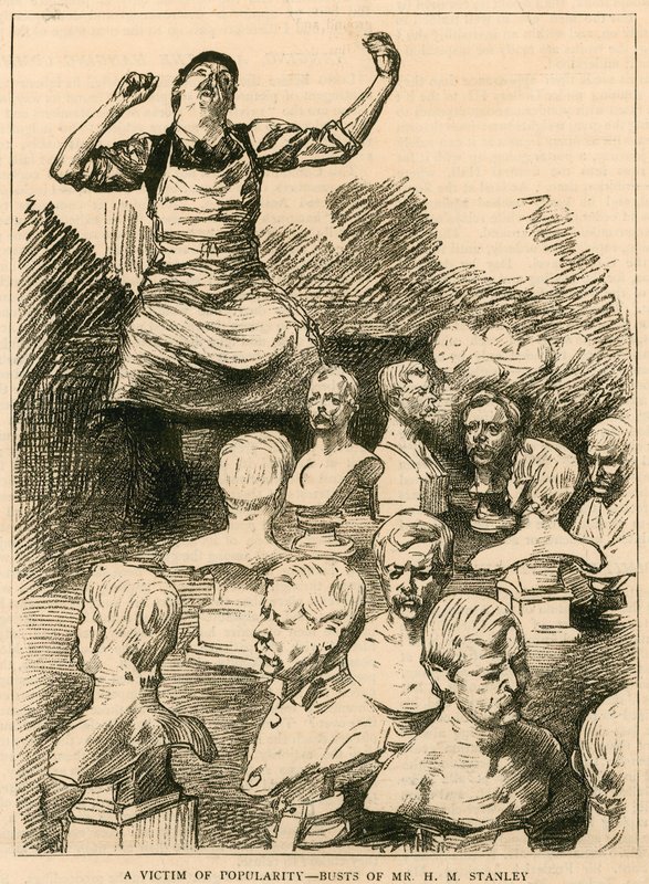 The Royal Academy, London: Preparing for the Opening; A Victim of Popularity - Busts of Mr H M Stanley by English School